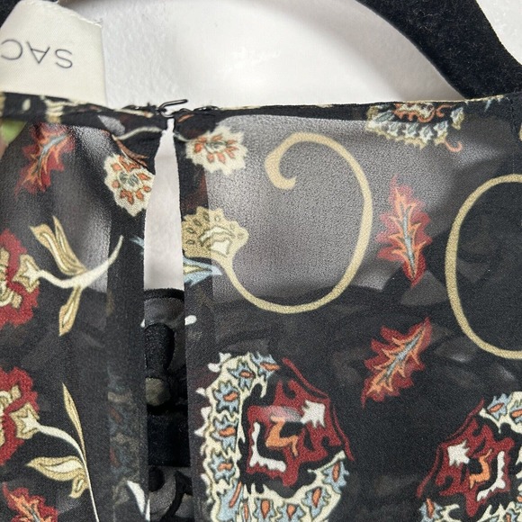 Sachin & Babi Women's Dylan Printed Cutwork Top Blouse Size XS Floral Boho - Picture 7 of 10